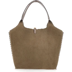 Logo Reversible Tote Bag Alter Mat and Alter Suede in Polyester Beige unisex