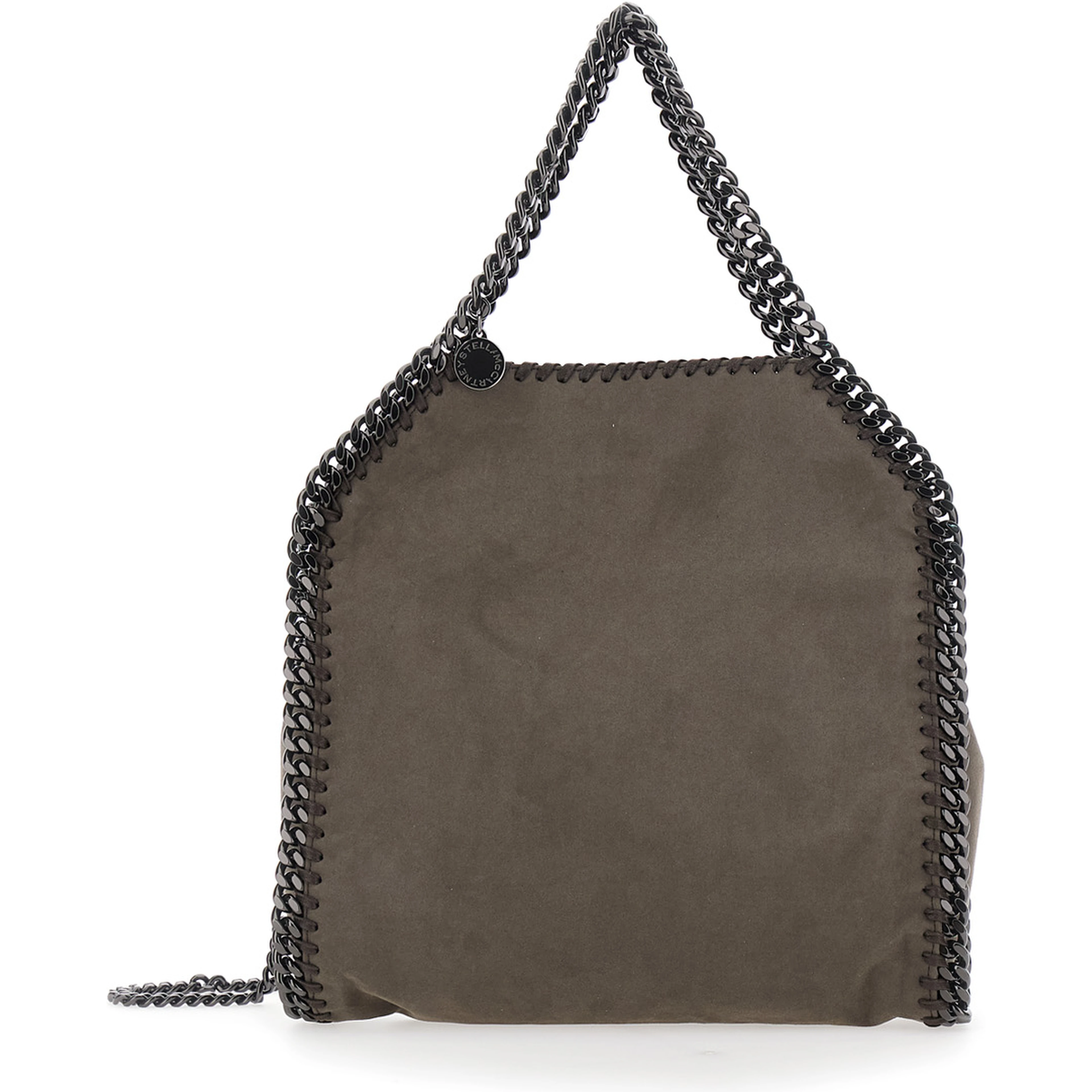 Falabella Mini Brown Handbag with Chain Handle and Strap in Eco Leather for Women