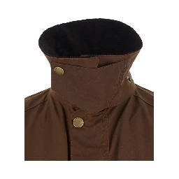 Ashby brown Jacket with classic collar and side pockets in waxed cotton for men
