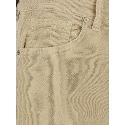 Cindy Beige pants with logo patch on the back in velvet women