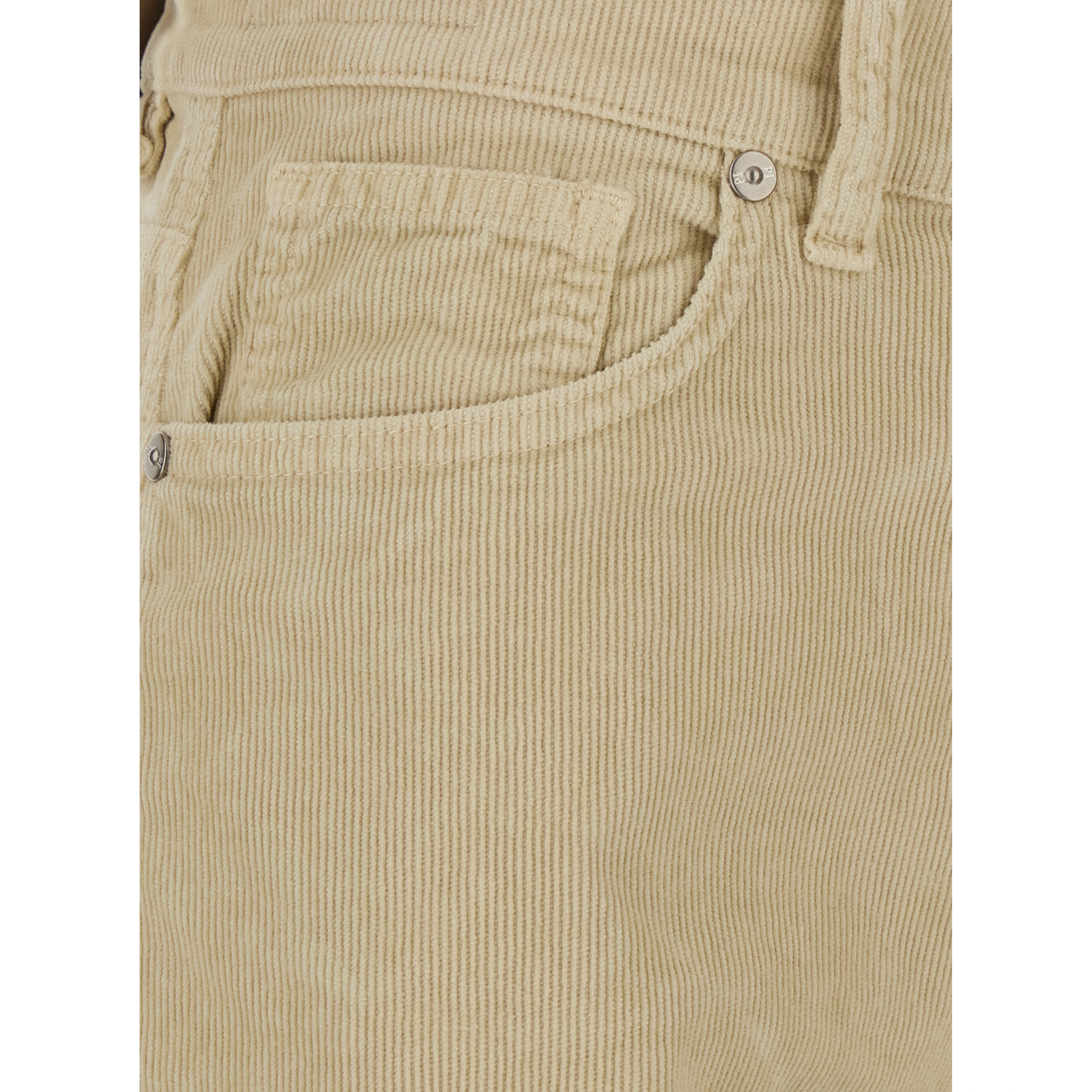 Cindy Beige pants with logo patch on the back in velvet women