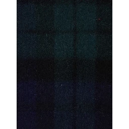 Blue Scarf with logo patch on the front and fringed hem in fabric for men