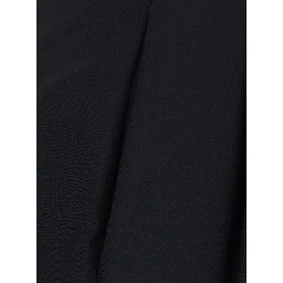 Black Pants with Cuff Hem in Wool Blend for Women