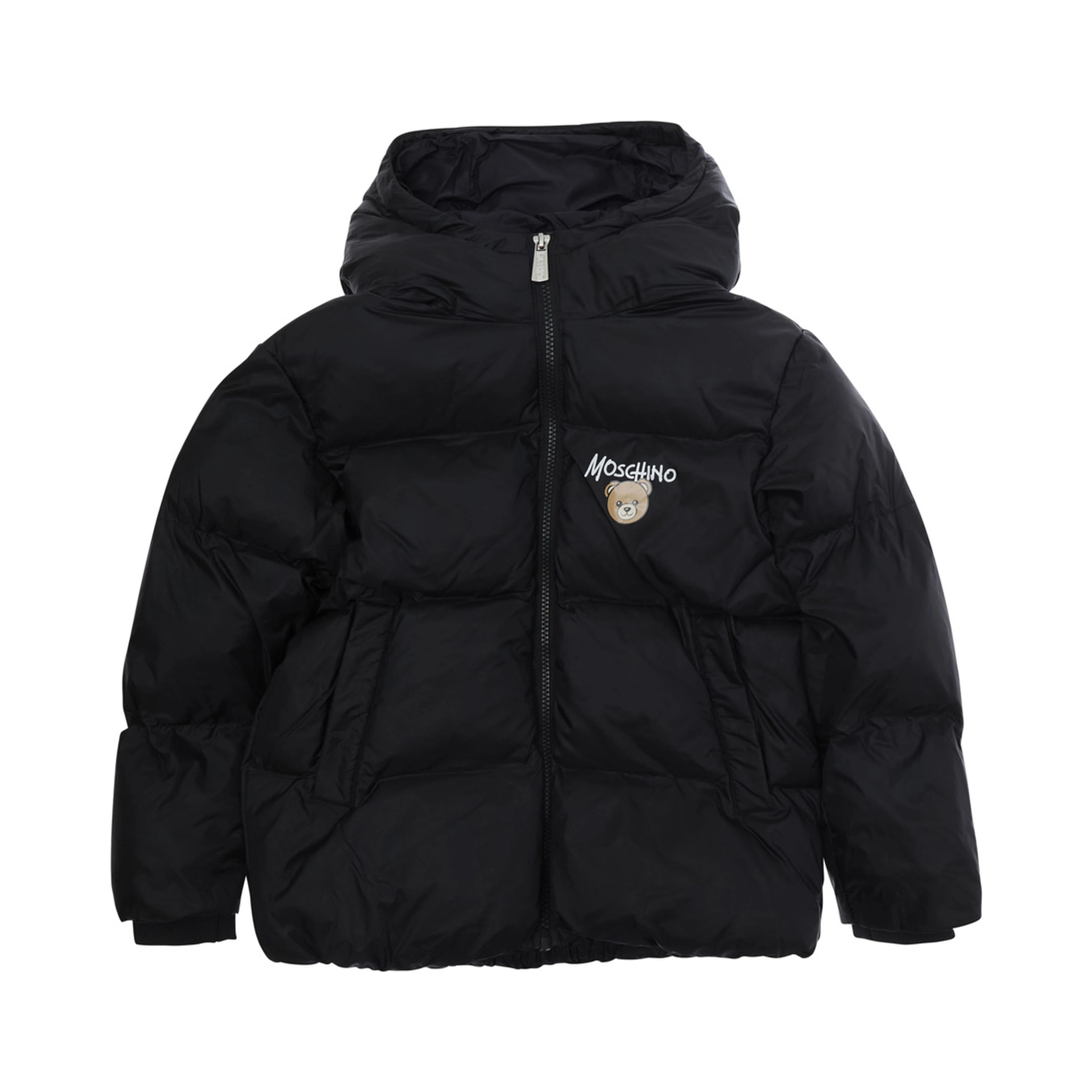 black Padded jacket with logo on the front in Tech Fabric for Boy