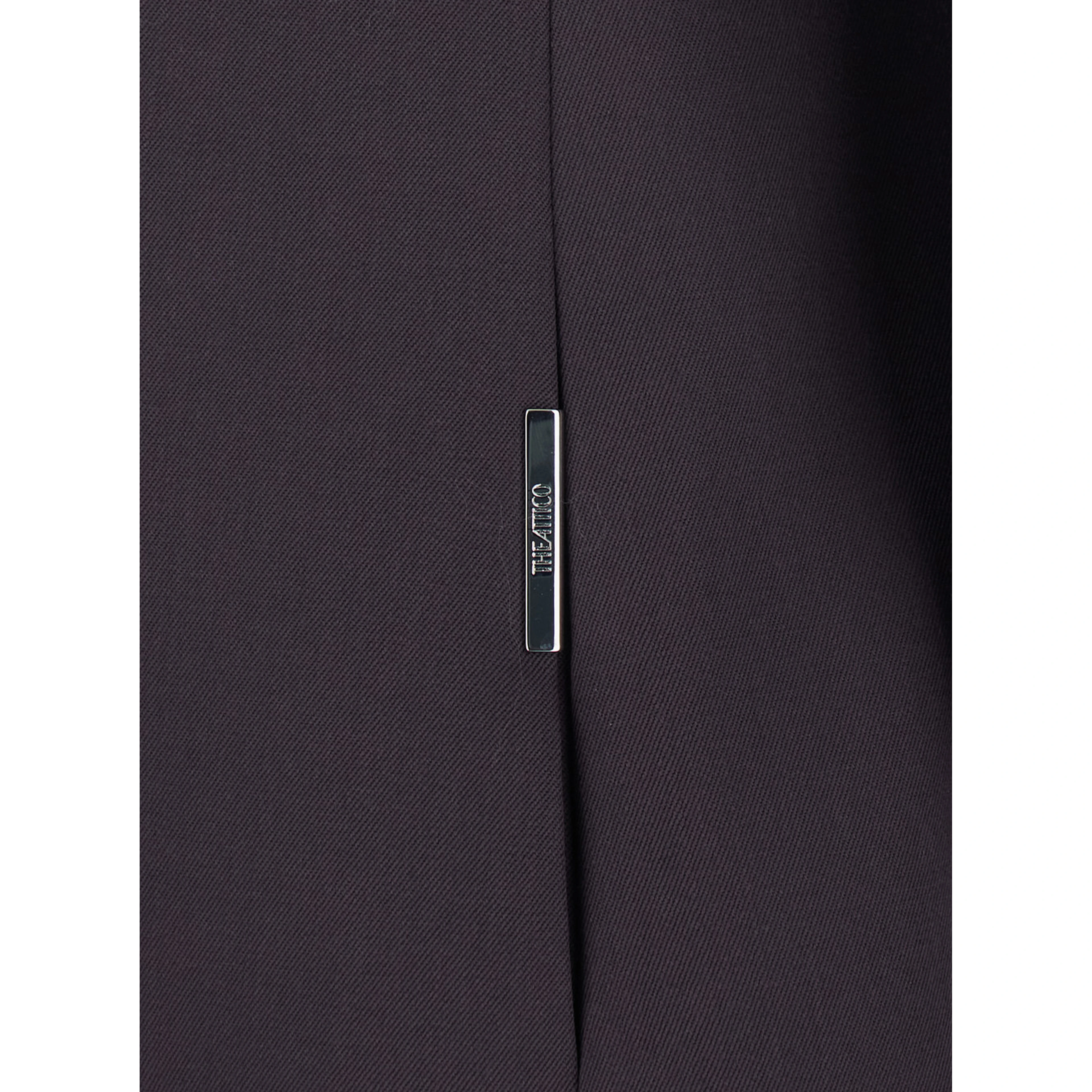 Brown single-breasted jacket with shawl lapels and ribbon on the front in wool for women