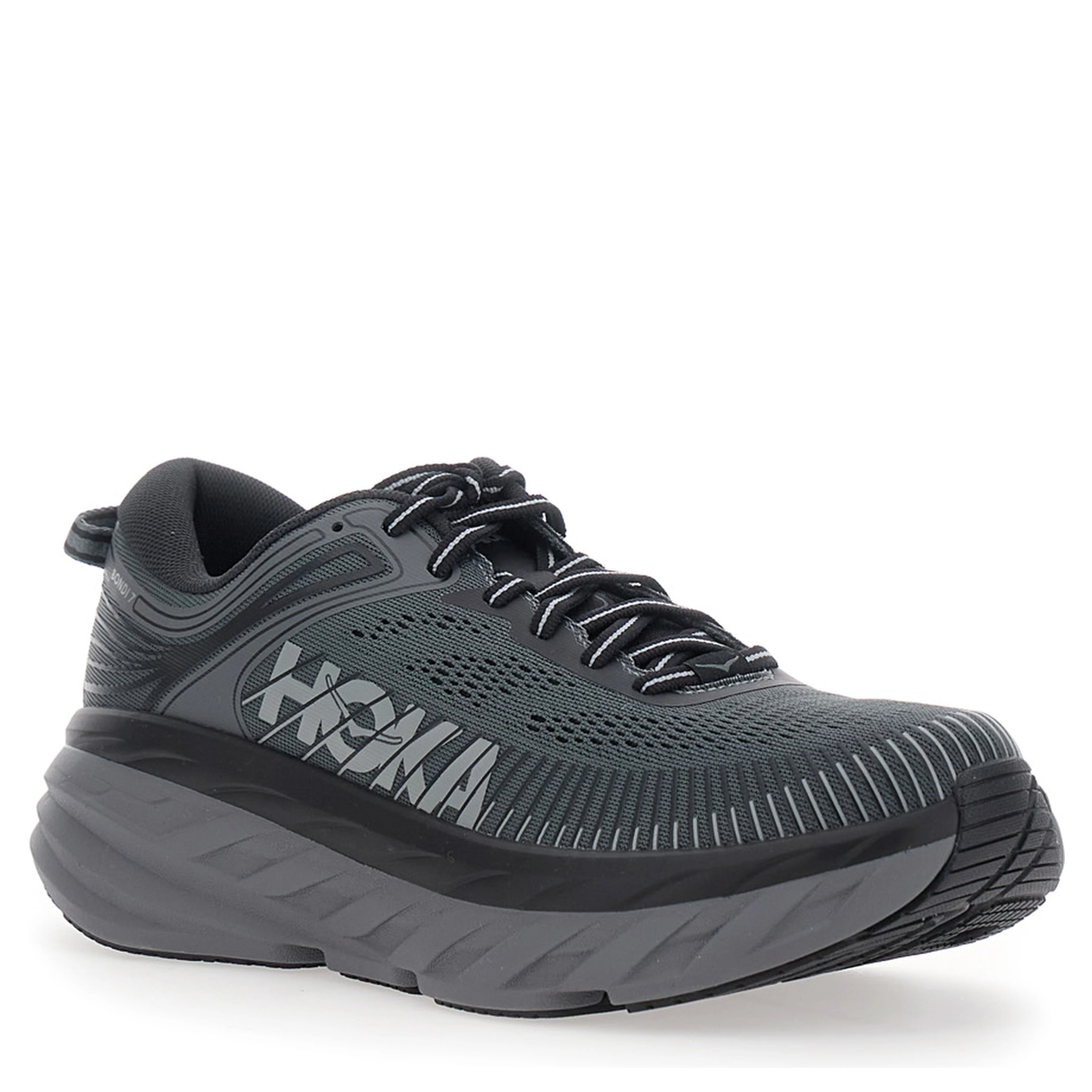 Bondi 7 Gray low top sneakers with logo lettering on the side in Tech Fabric unisex