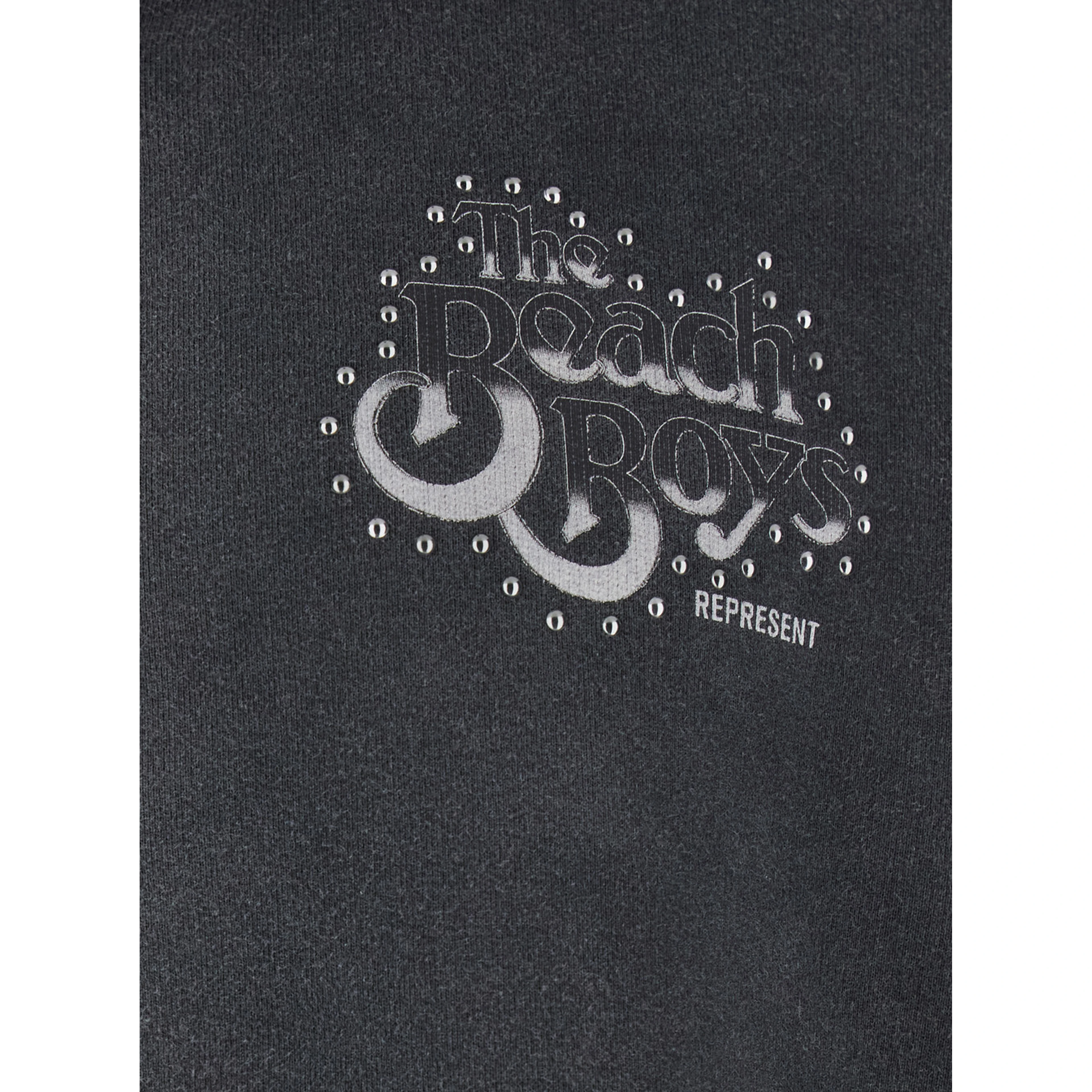 Black Hooded Sweatshirt with Maxi Print on Back and Sleeves in Cotton for Men