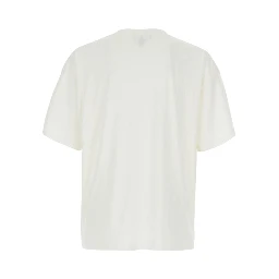 White Crew Neck T-Shirt with Maxi Print on the Front in Cotton for Men