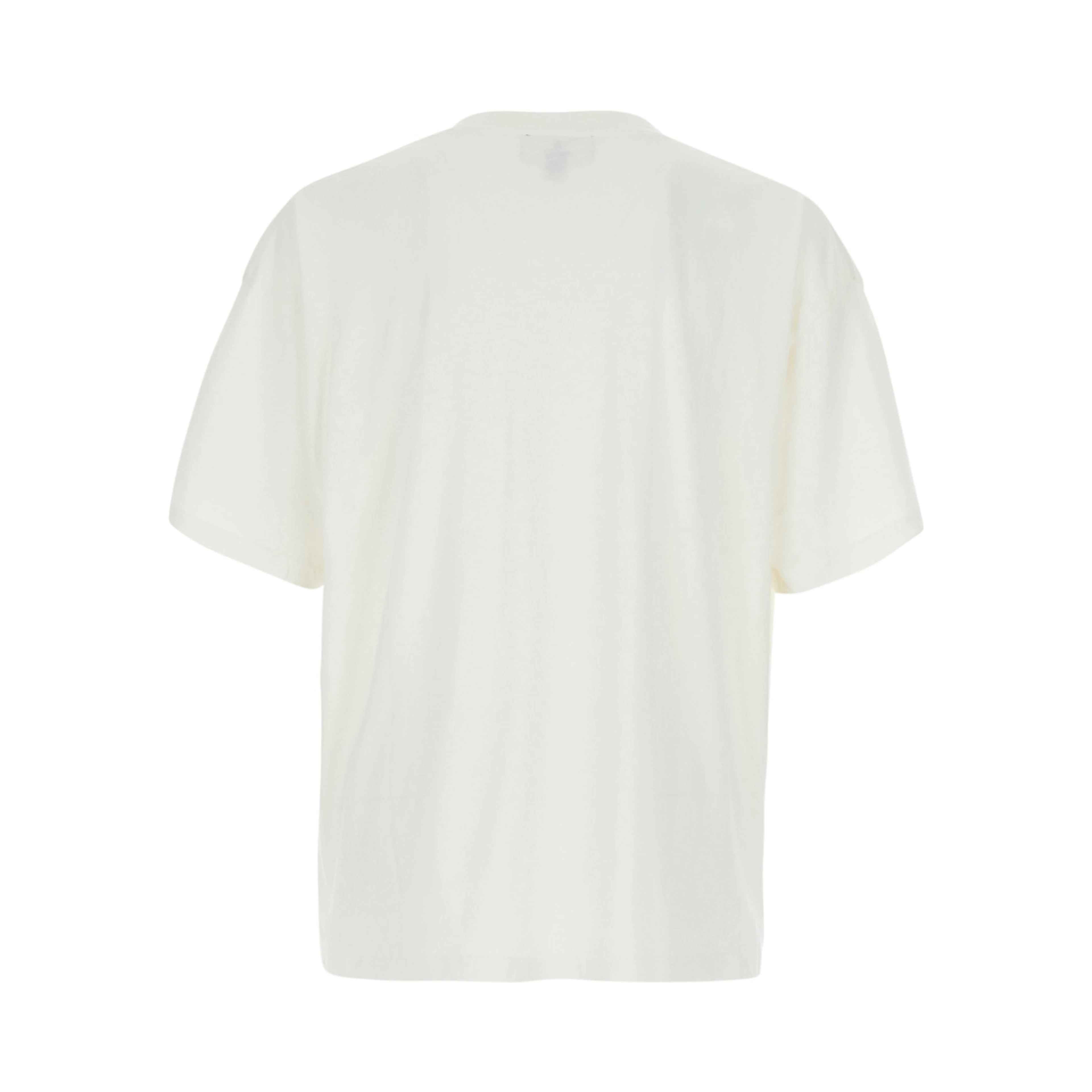 White Crew Neck T-Shirt with Maxi Print on the Front in Cotton for Men