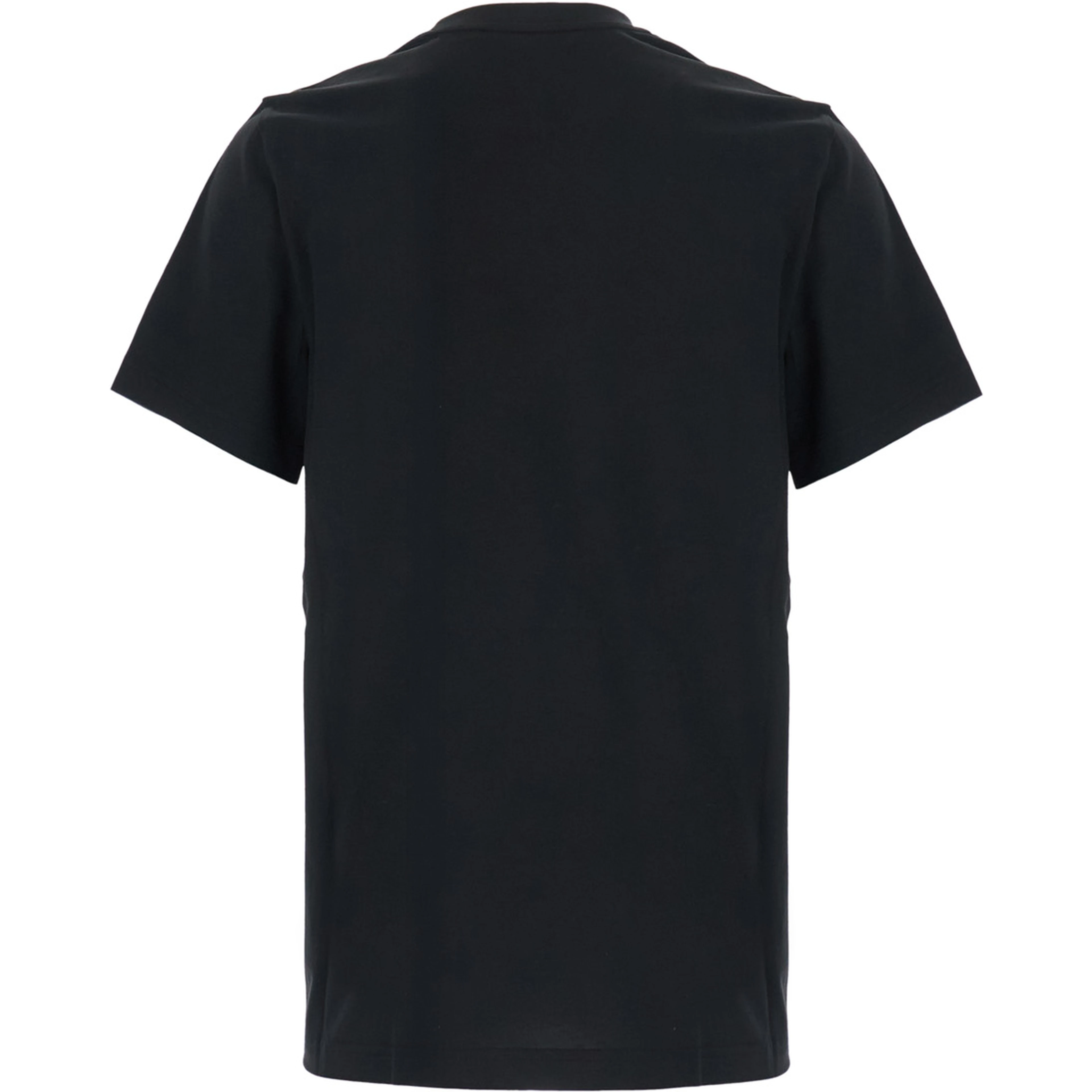 black T-shirt with logo on the front and logo patch on the sleeve in cotton for men