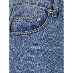 Blue Flare Cut Jeans with Logo Patch on the Back in Denim for Women
