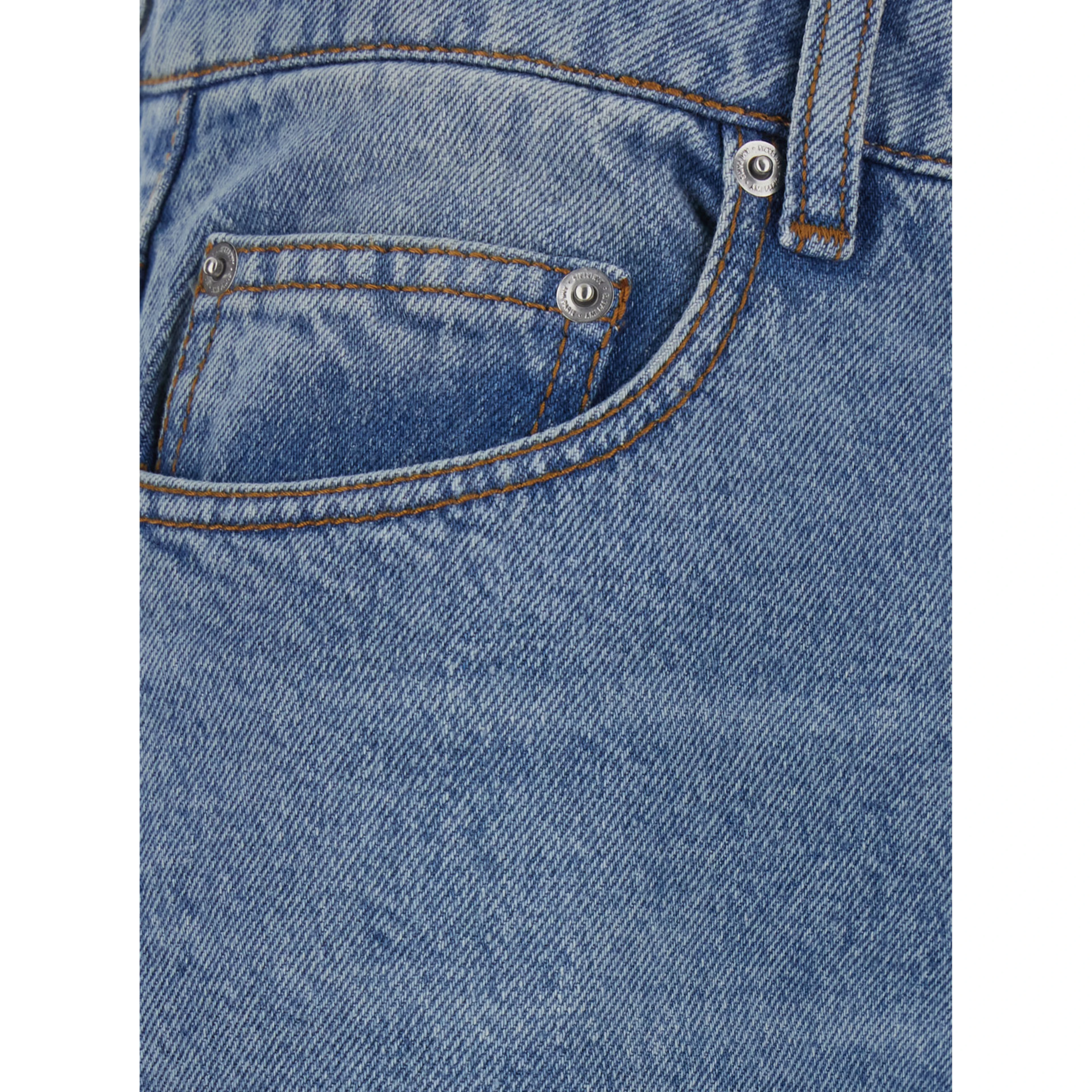 Blue Flare Cut Jeans with Logo Patch on the Back in Denim for Women