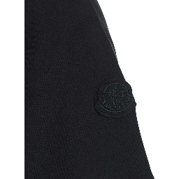 black T-shirt with logo on the front and logo patch on the sleeve in cotton for men