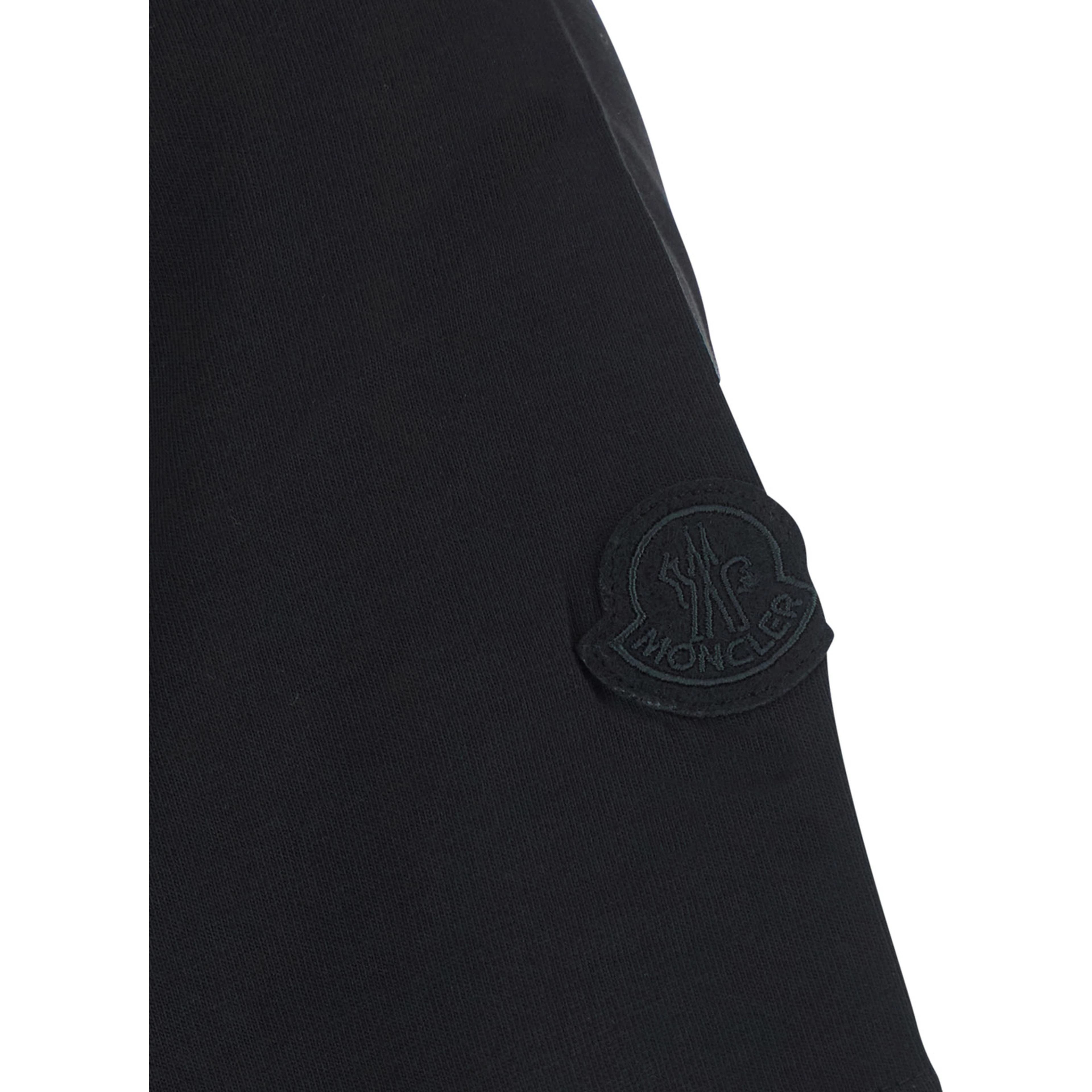black T-shirt with logo on the front and logo patch on the sleeve in cotton for men