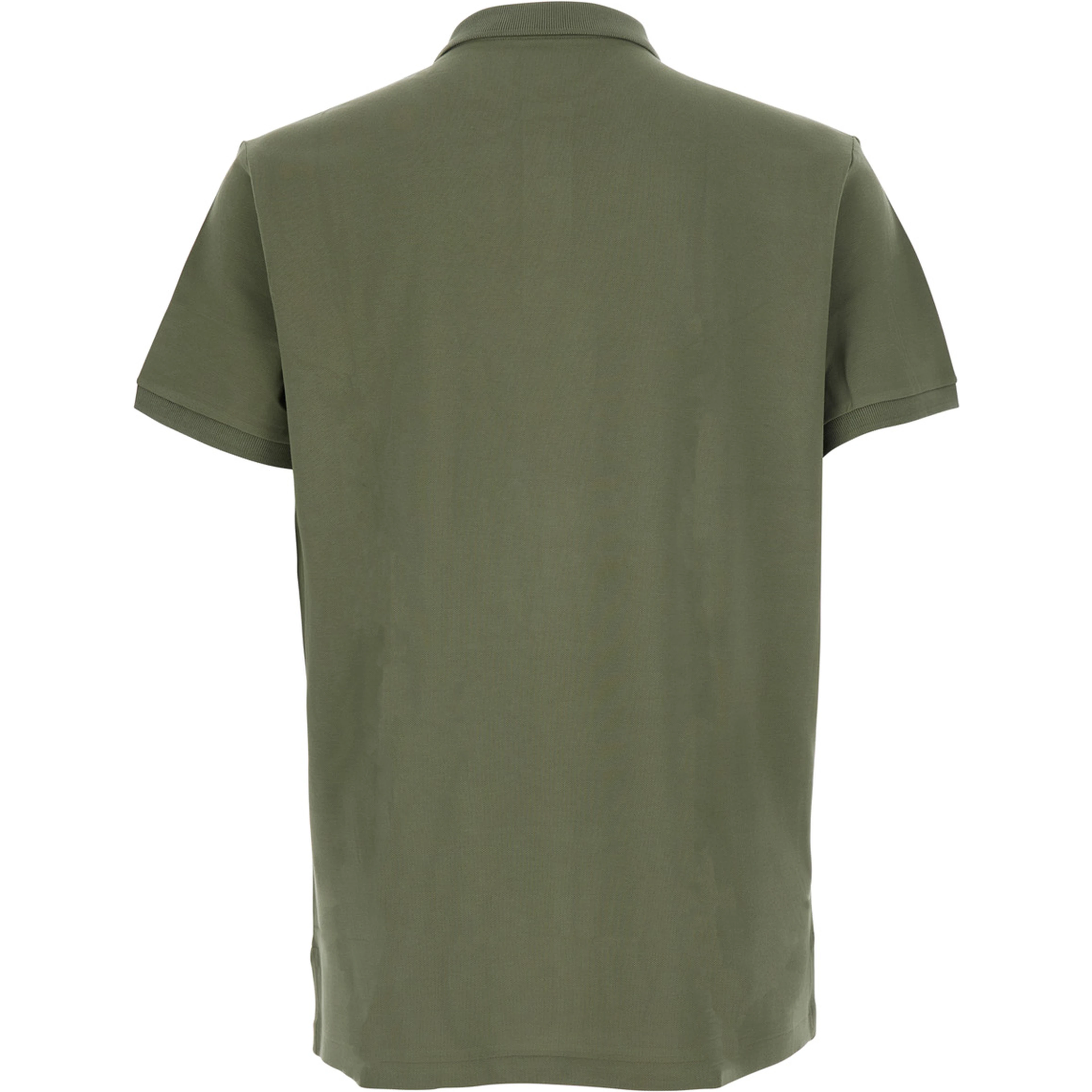 Custom Fit Green polo shirt with classic collar and Pony embroidery on the front in cotton for men
