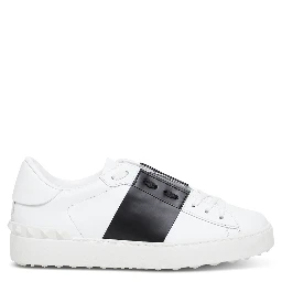 Sneaker Open with Rockstud Details in White Leather for Women