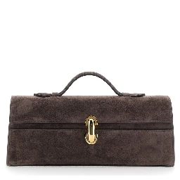 Slim Symmetry Pouch with brown suede and unisex