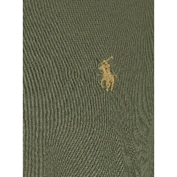 Custom Fit Green polo shirt with classic collar and Pony embroidery on the front in cotton for men