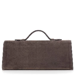 Slim Symmetry Pouch with brown suede and unisex
