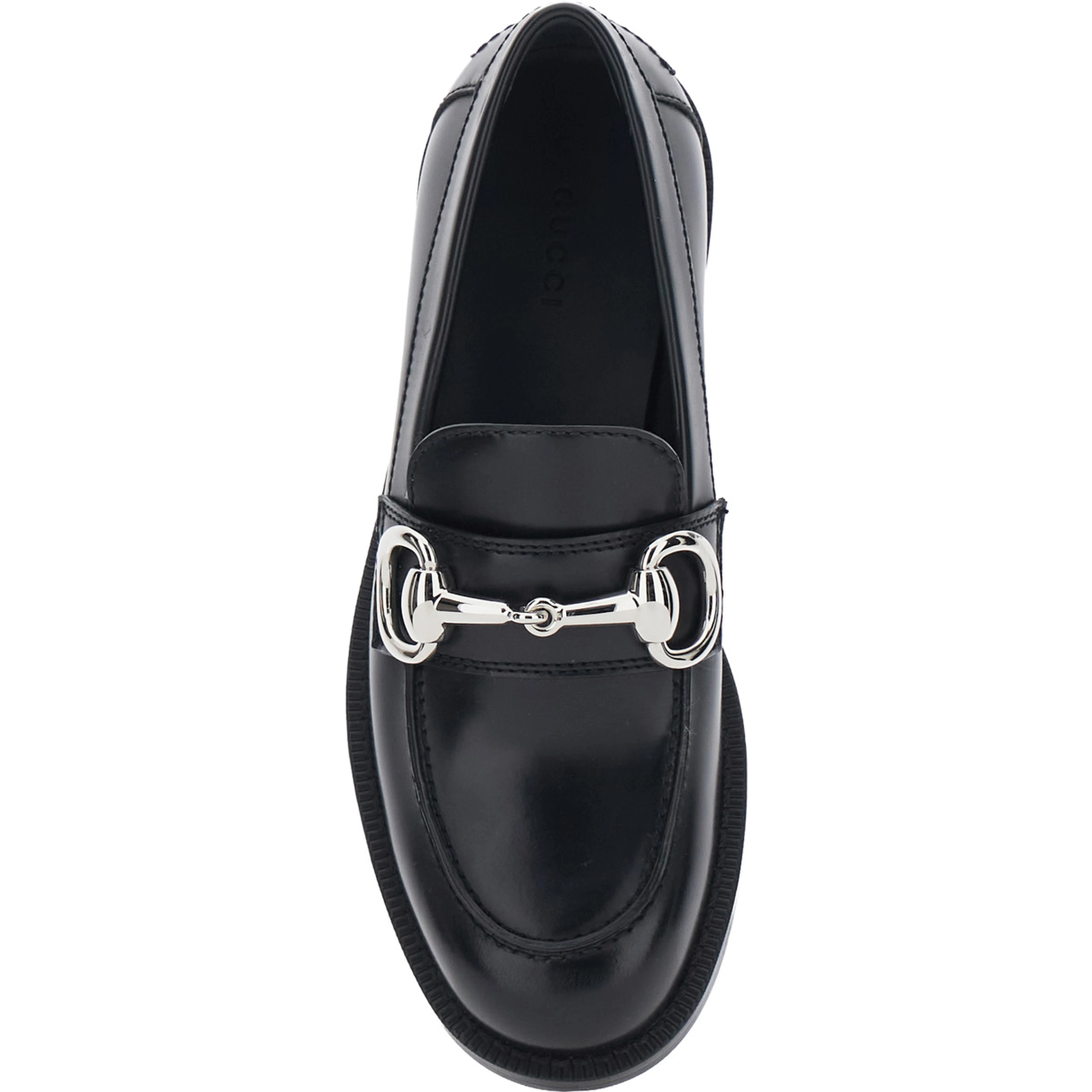 Emily Black loafers with Horsebit plaque on the front in leather for women