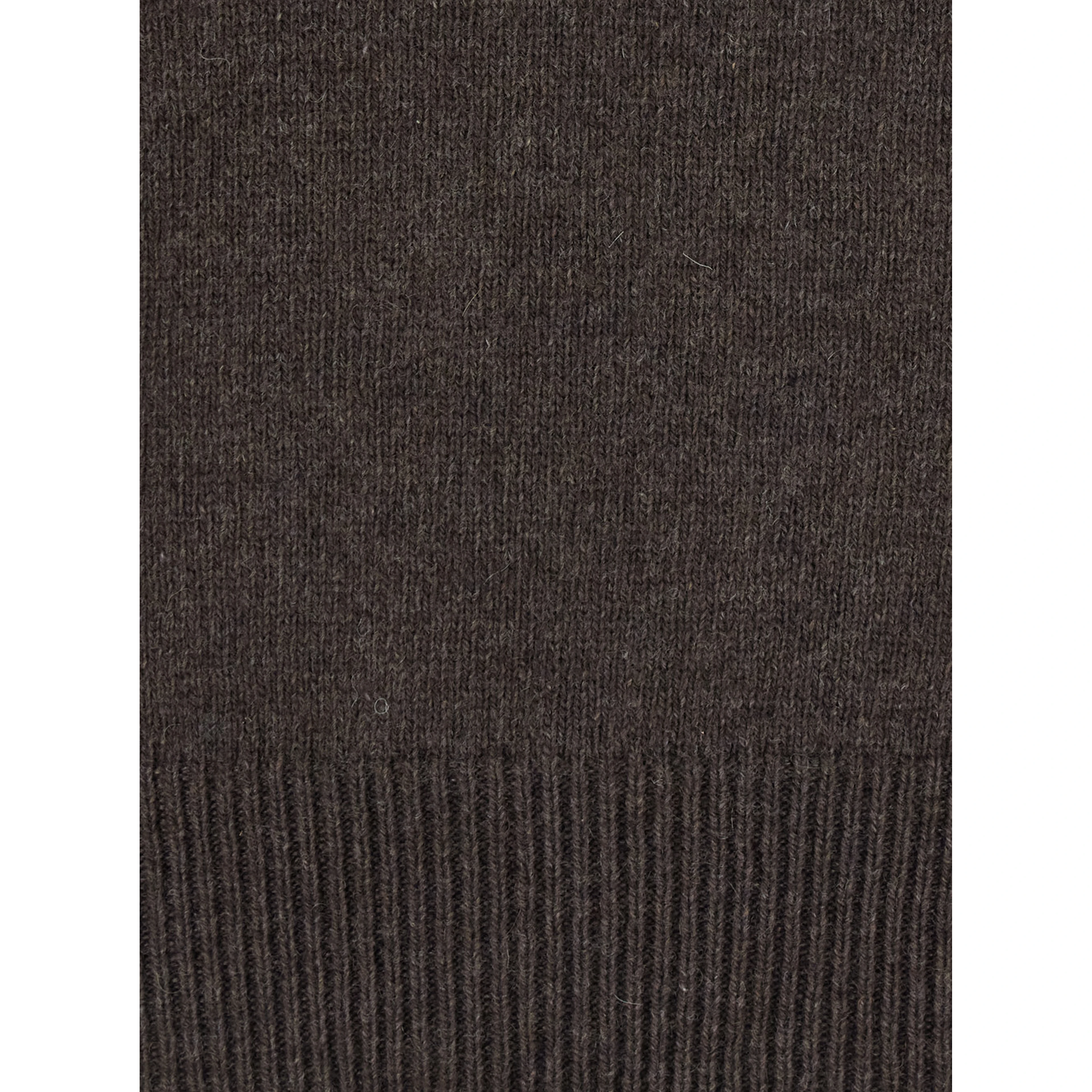 WOOL CASHMERE PULL with round neck and long sleeves in Wool and Cashmere Brown Unisex