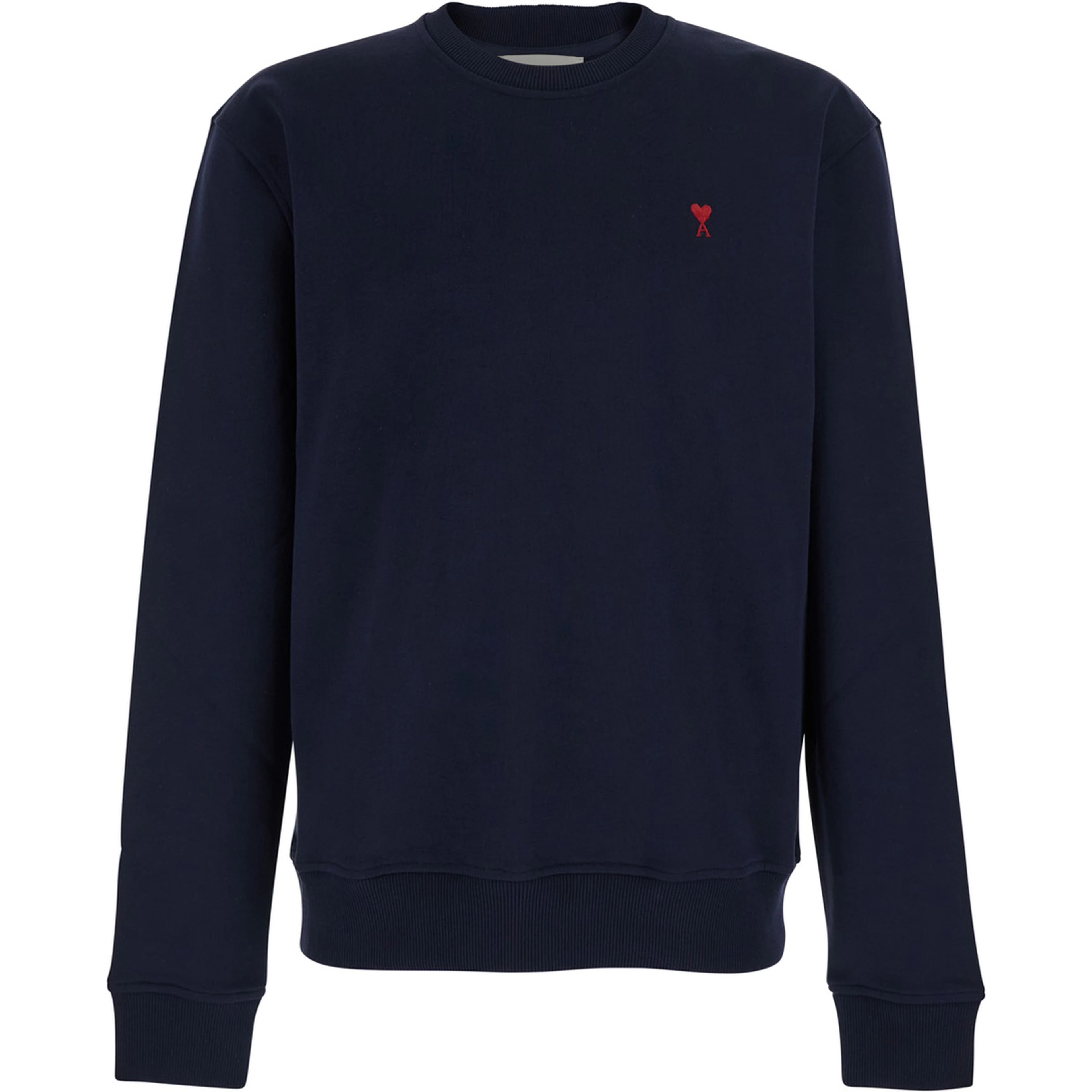 Blue Sweatshirt with AMI de Coeur Logo on the Front in Cotton for Men
