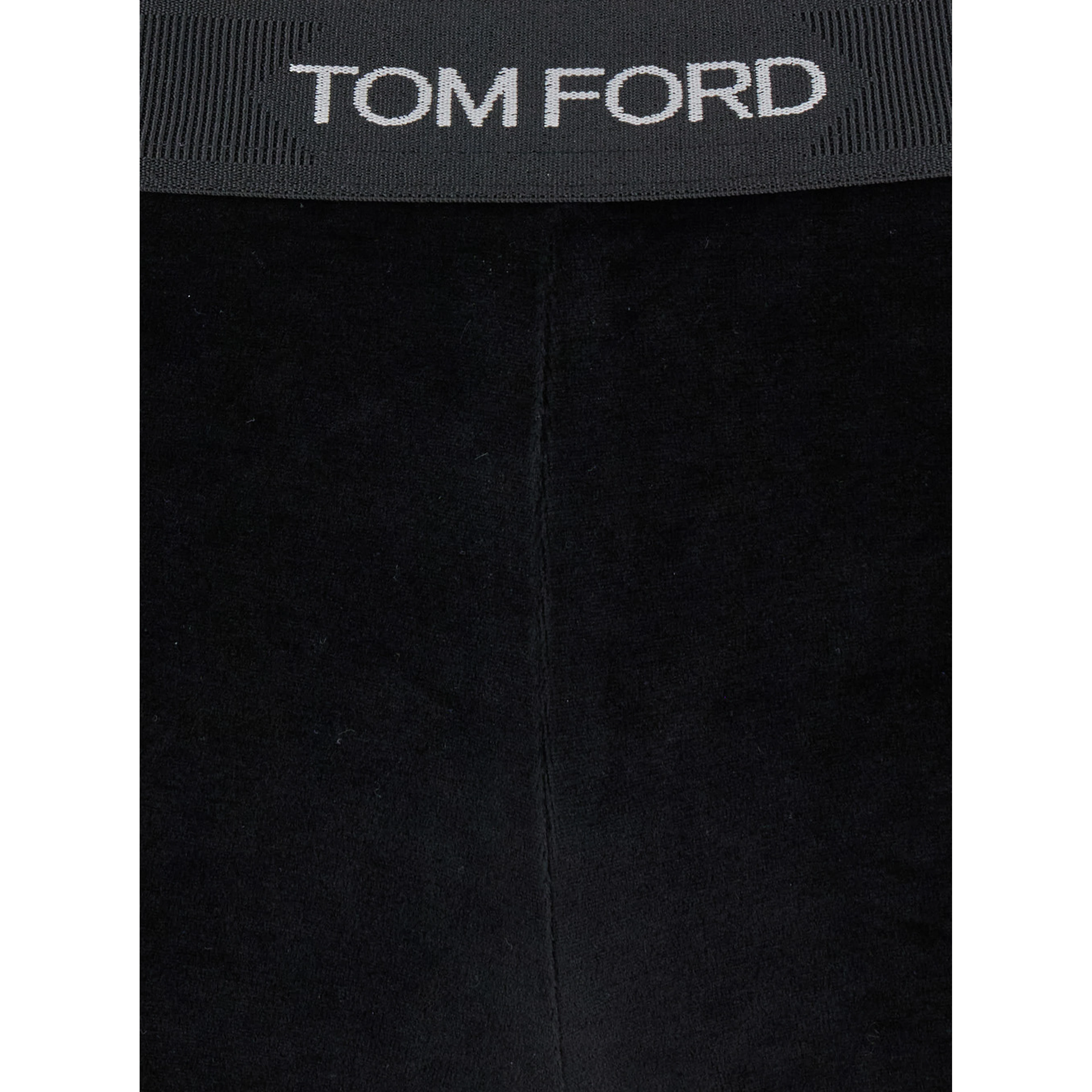 Leggings with Elasticized Waist and Velvet Logo Lettering Black Women
