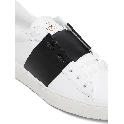 Sneaker Open with Rockstud Details in White Leather for Women