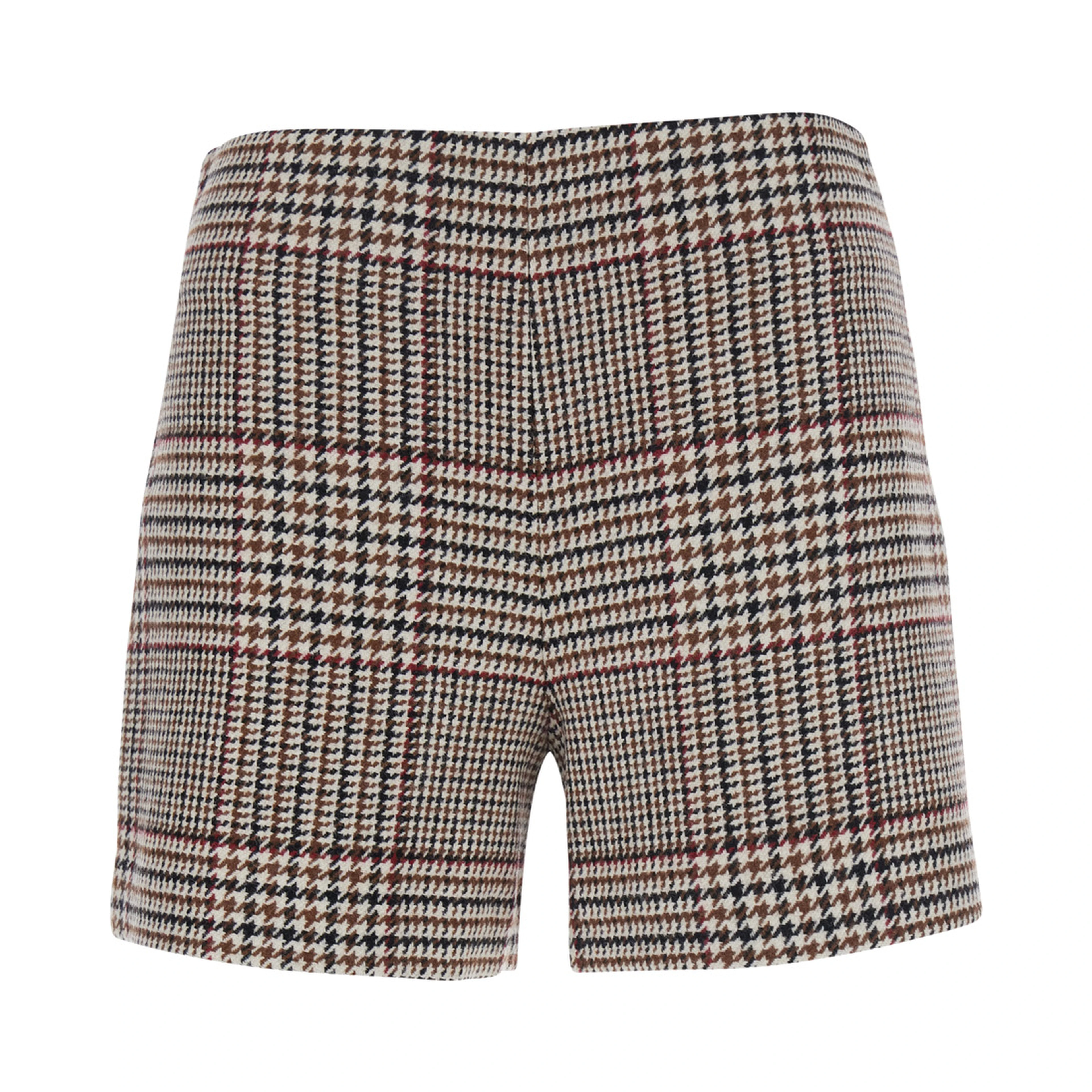 Multicolor Shorts with side zip closure and prince of wales motif in blend for women