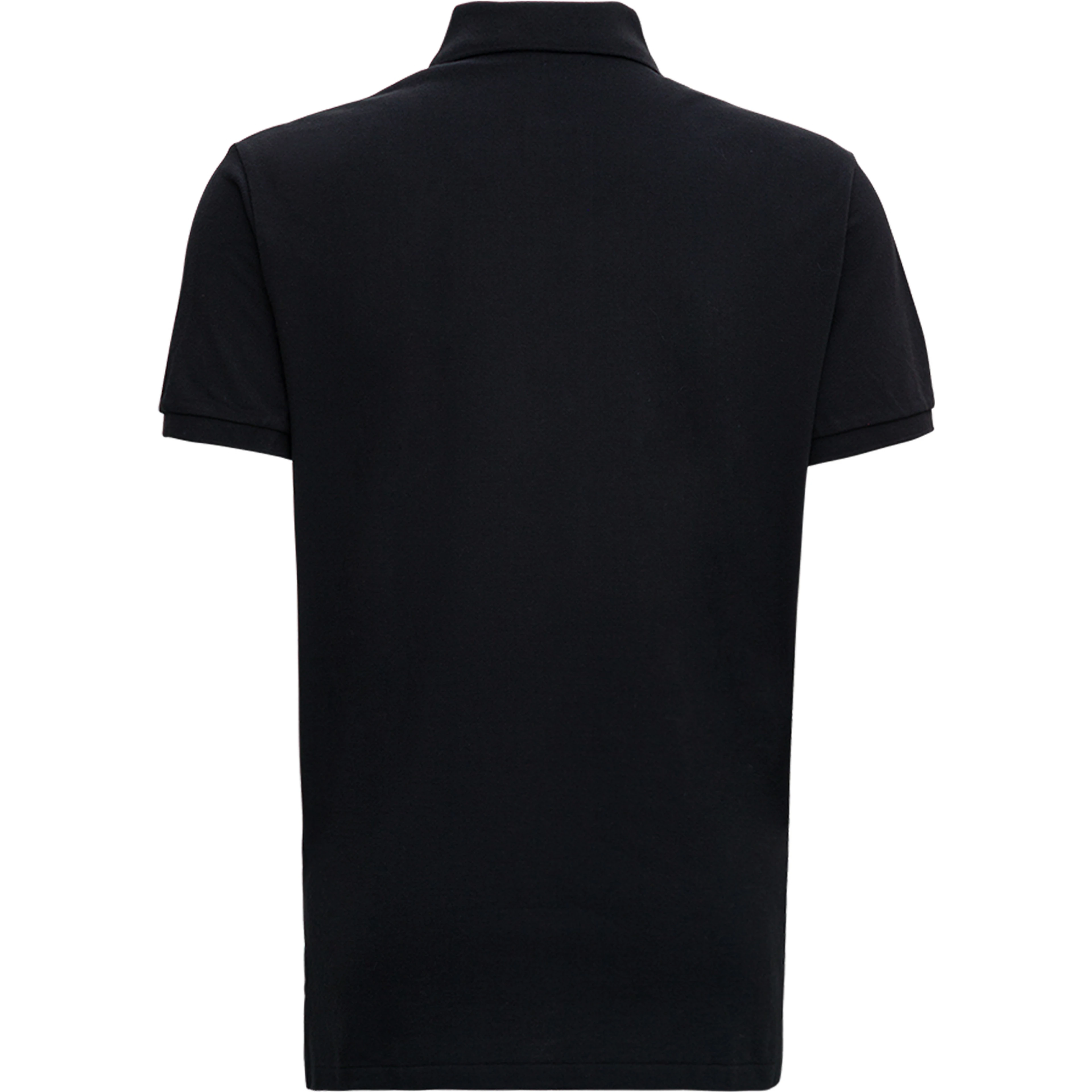 Polo with classic collar and Pony logo on the front in black cotton for men