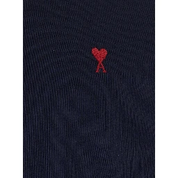 Blue Sweatshirt with AMI de Coeur Logo on the Front in Cotton for Men