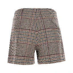 Multicolor Shorts with side zip closure and prince of wales motif in blend for women