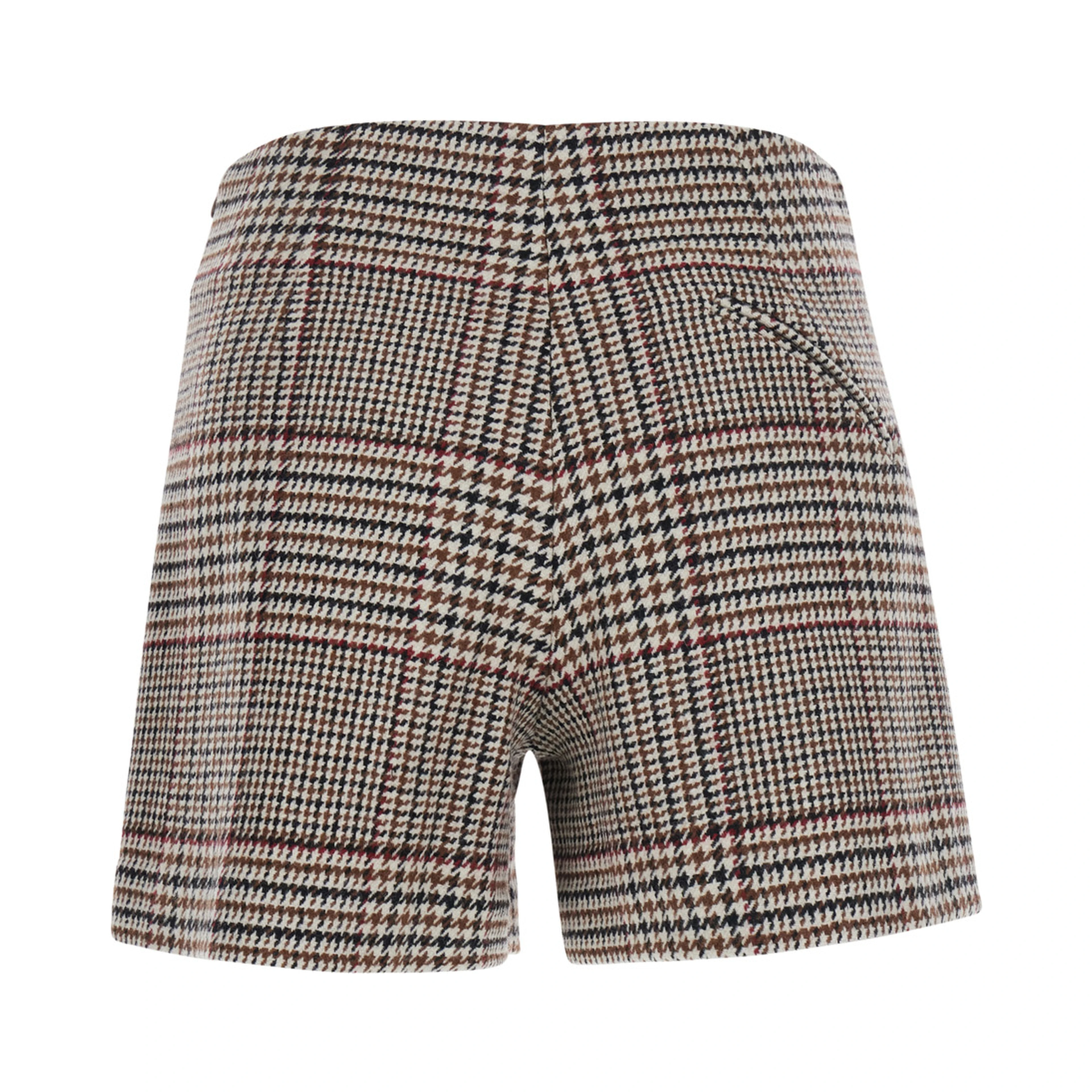Multicolor Shorts with side zip closure and prince of wales motif in blend for women