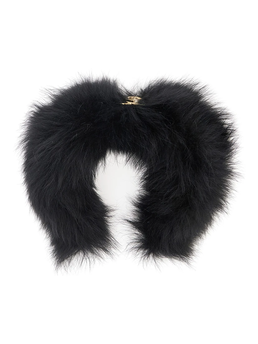 Black hairband with GG Plaque in Wool for Women
