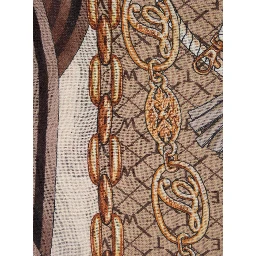 Brown scarf with all-over print in modal for women