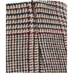 Multicolor Shorts with side zip closure and prince of wales motif in blend for women
