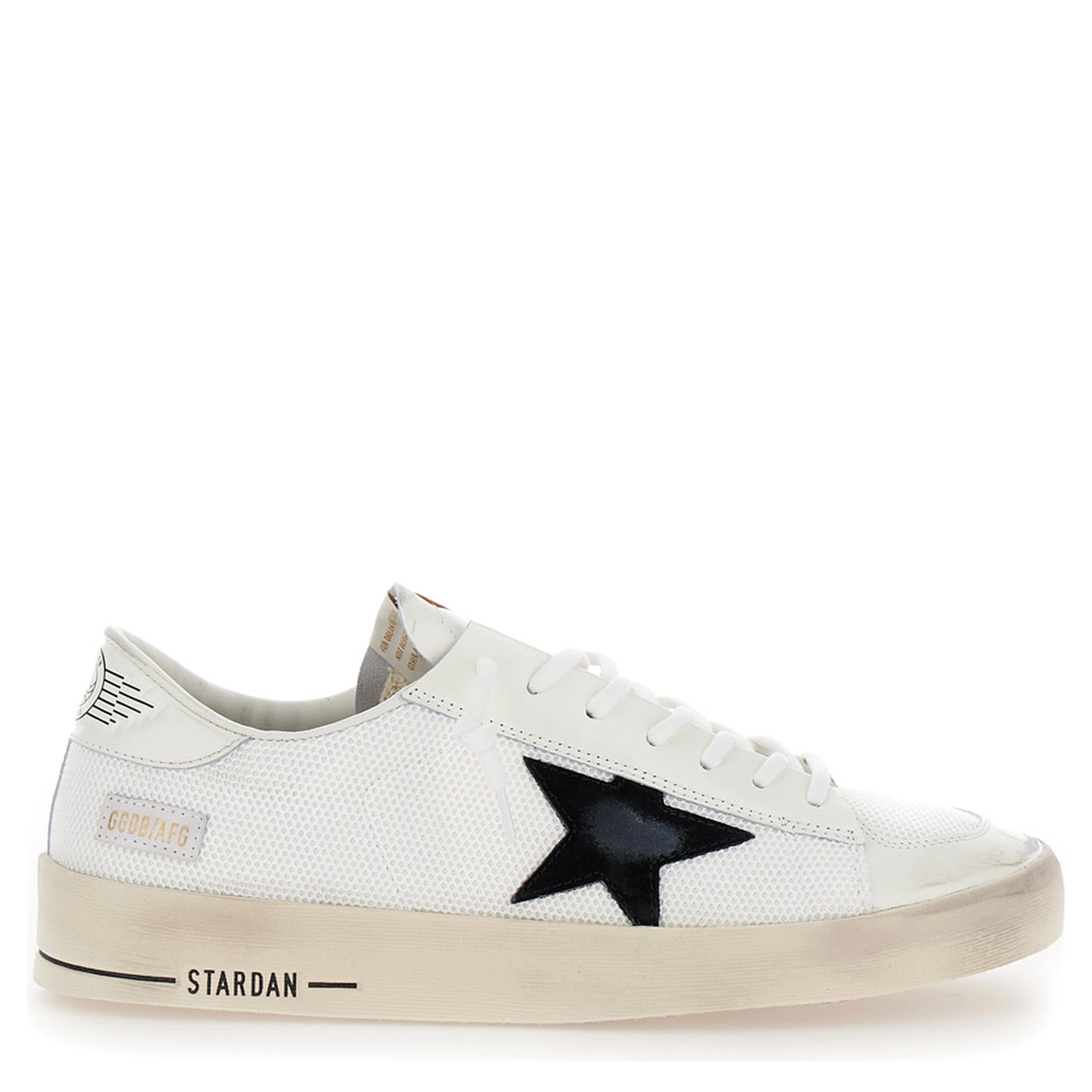 Low Sneakers Stardan with Star Patch in Leather and Tech Fabric White Men