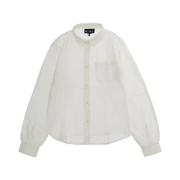 White shirt with collar and long sleeves in cotton for boy