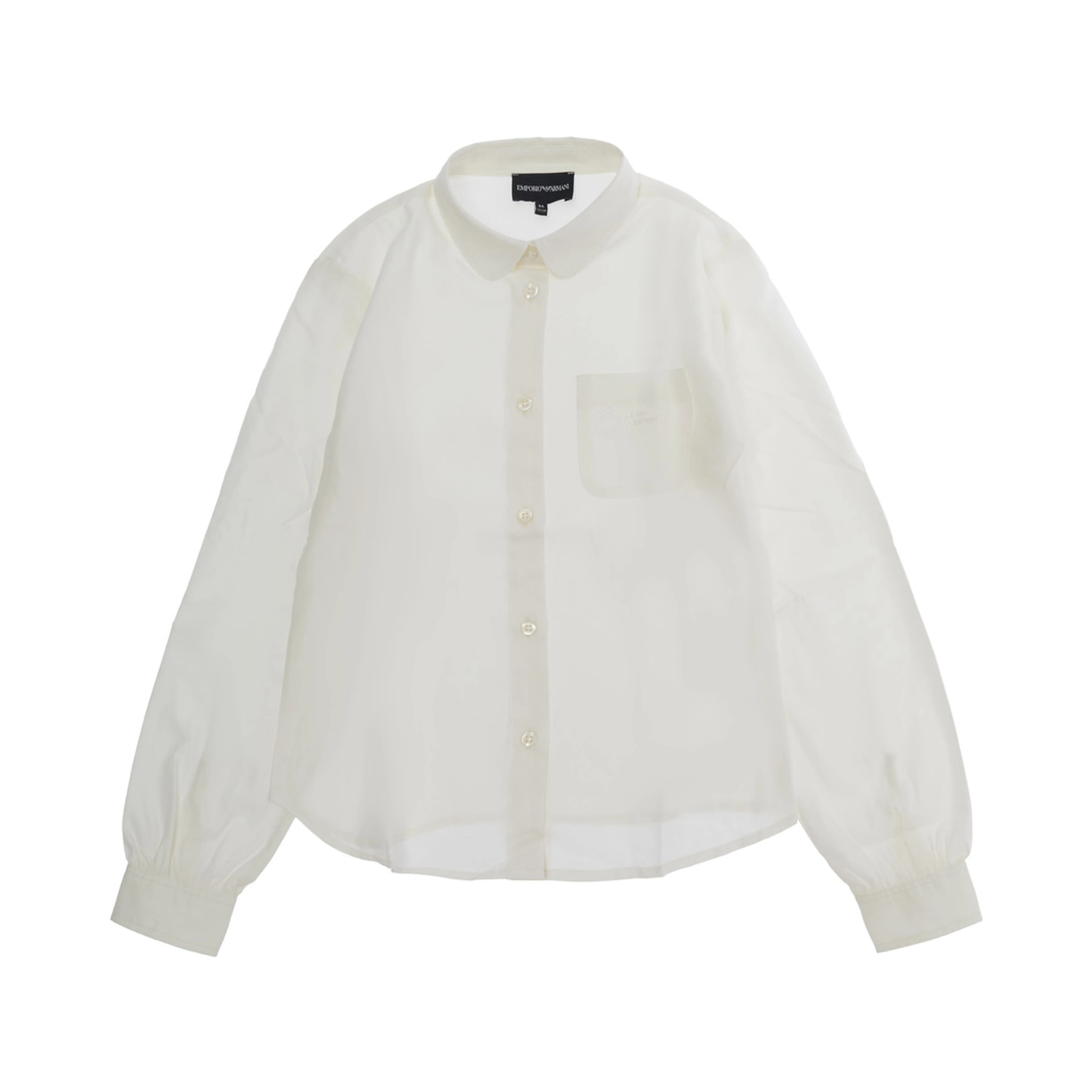 White shirt with collar and long sleeves in cotton for boy