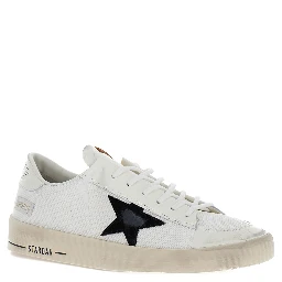 Low Sneakers Stardan with Star Patch in Leather and Tech Fabric White Men