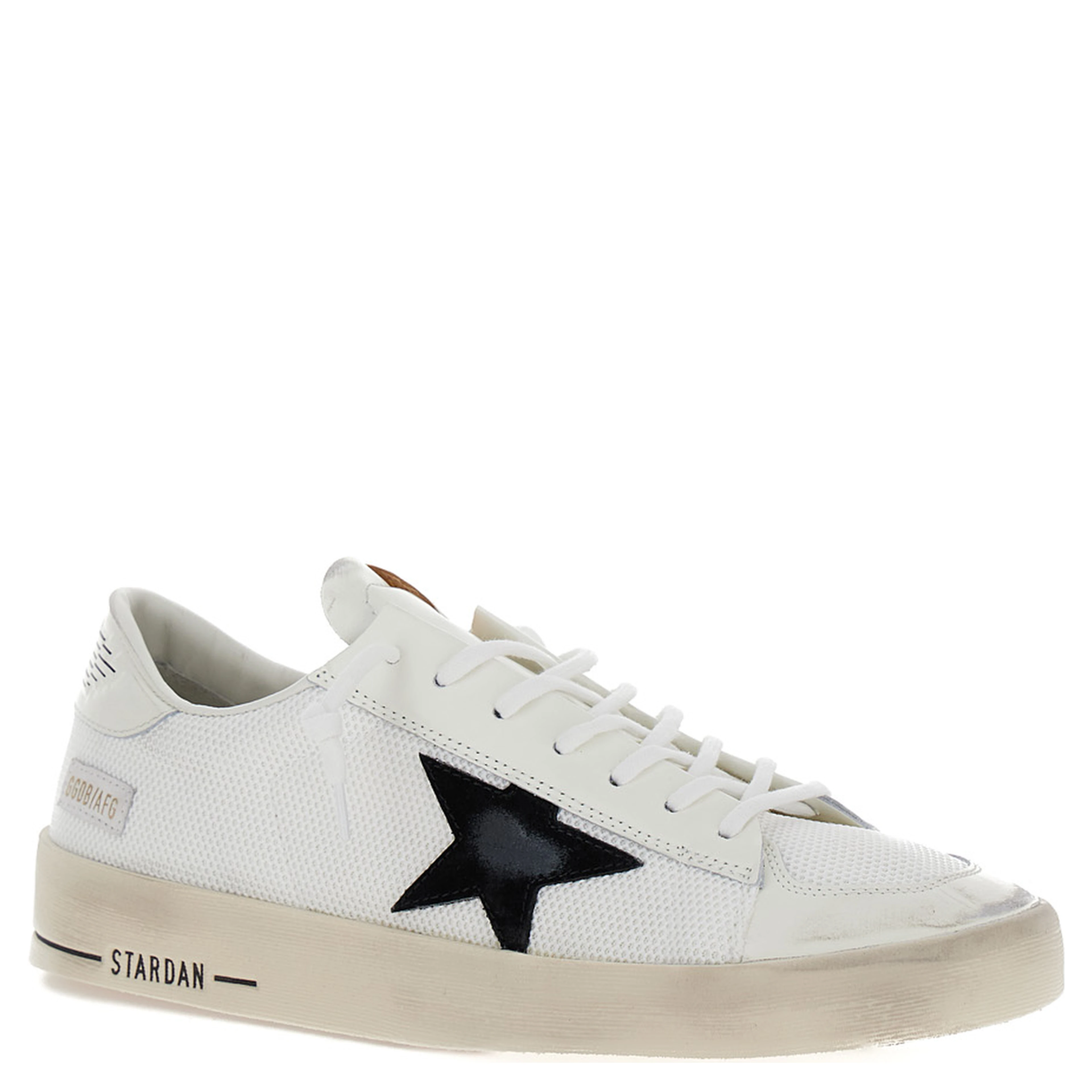 Low Sneakers Stardan with Star Patch in Leather and Tech Fabric White Men