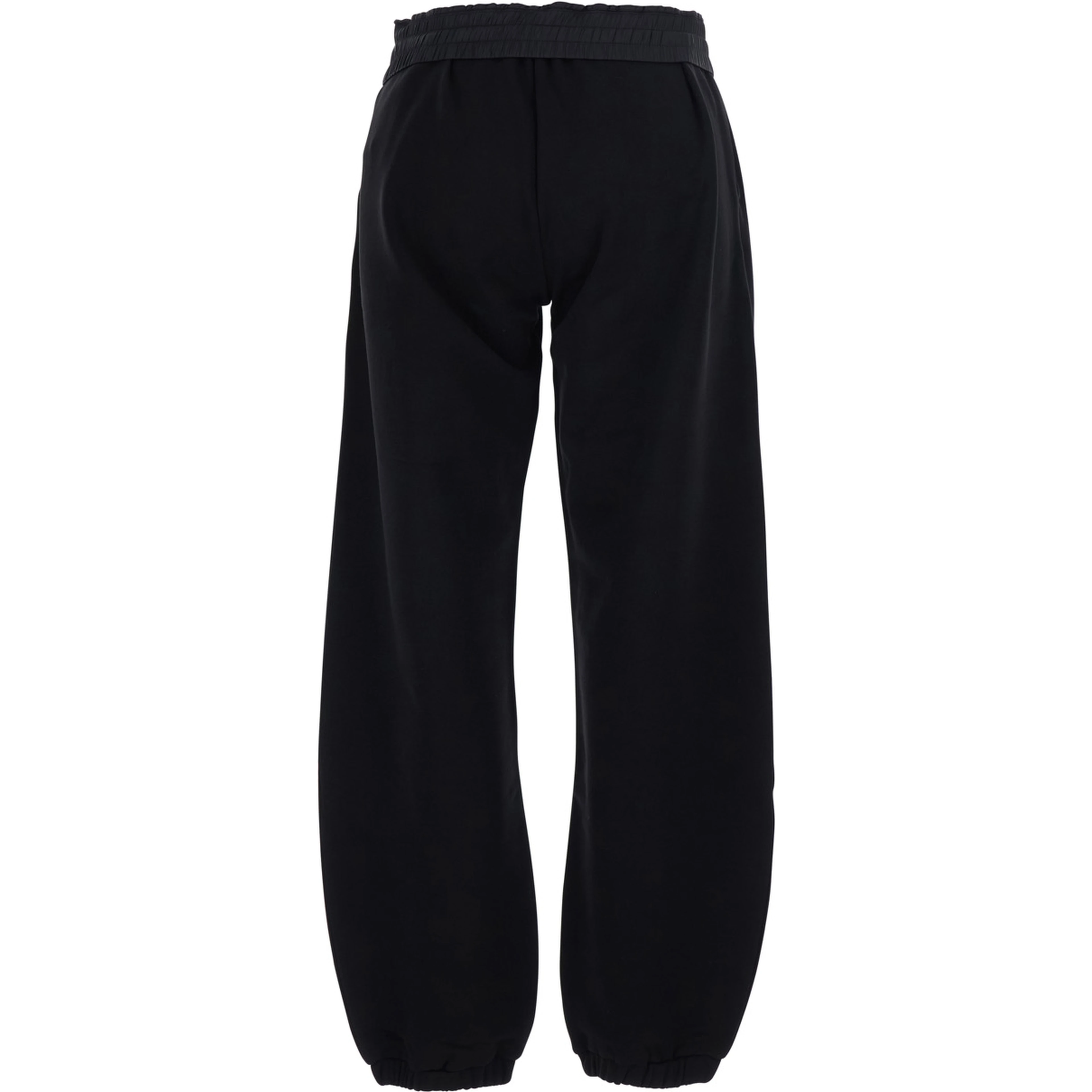 Black Pants with elasticated waist and logo lettering on the front in cotton for women