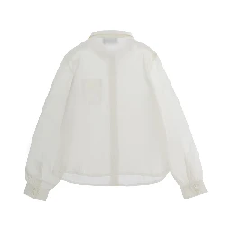 White shirt with collar and long sleeves in cotton for boy