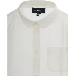 White shirt with collar and long sleeves in cotton for boy