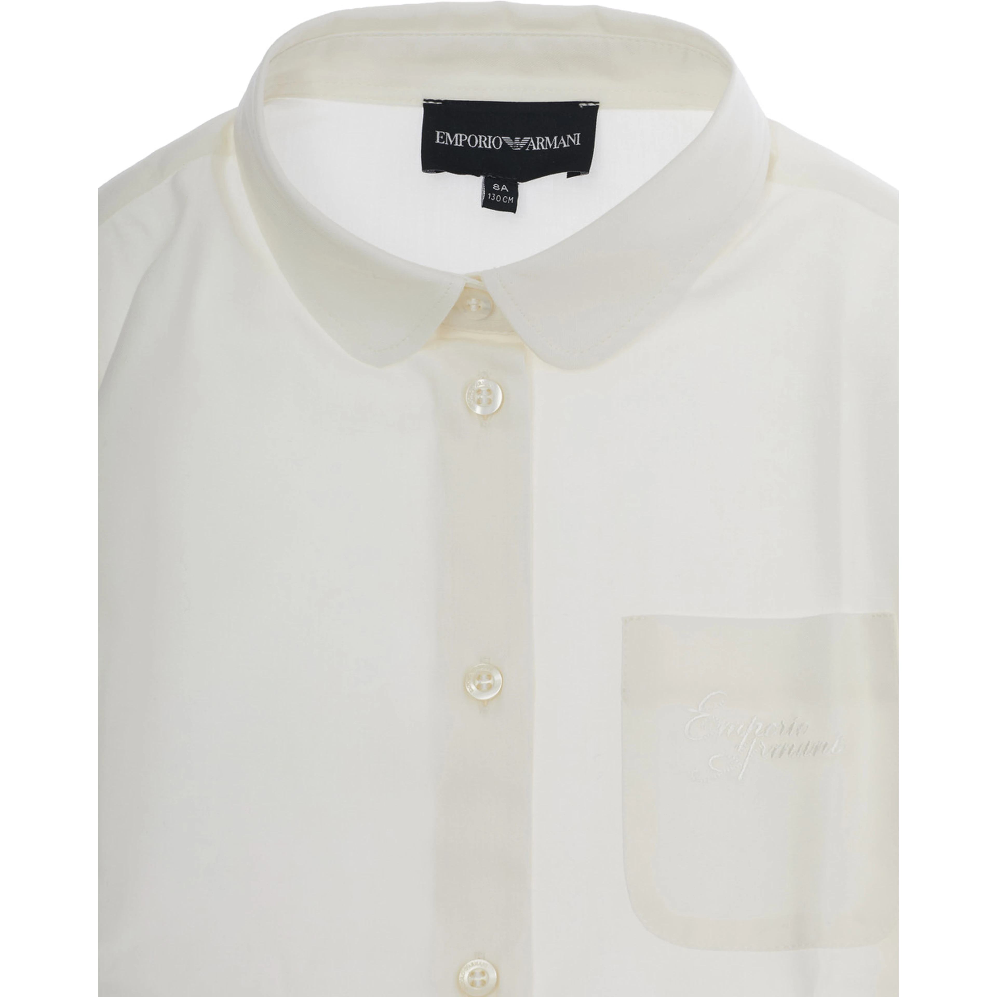 White shirt with collar and long sleeves in cotton for boy