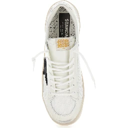 Low Sneakers Stardan with Star Patch in Leather and Tech Fabric White Men