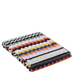 multicolor Beach towel with all-over zigzag motif in cotton home