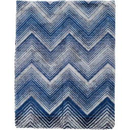 MAREA blue Towel with Zig Zag motif all-over in  cotton home