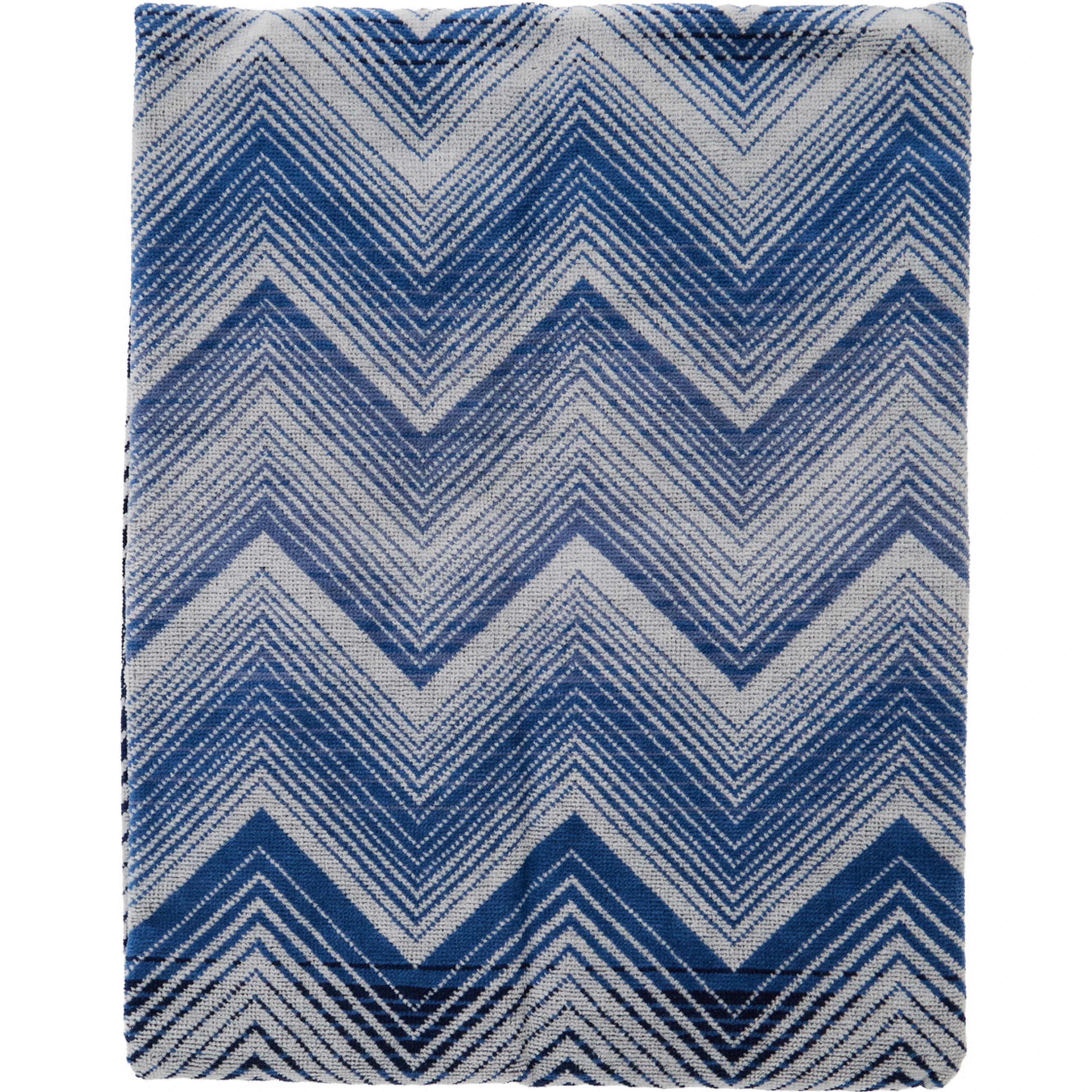 MAREA blue Towel with Zig Zag motif all-over in  cotton home