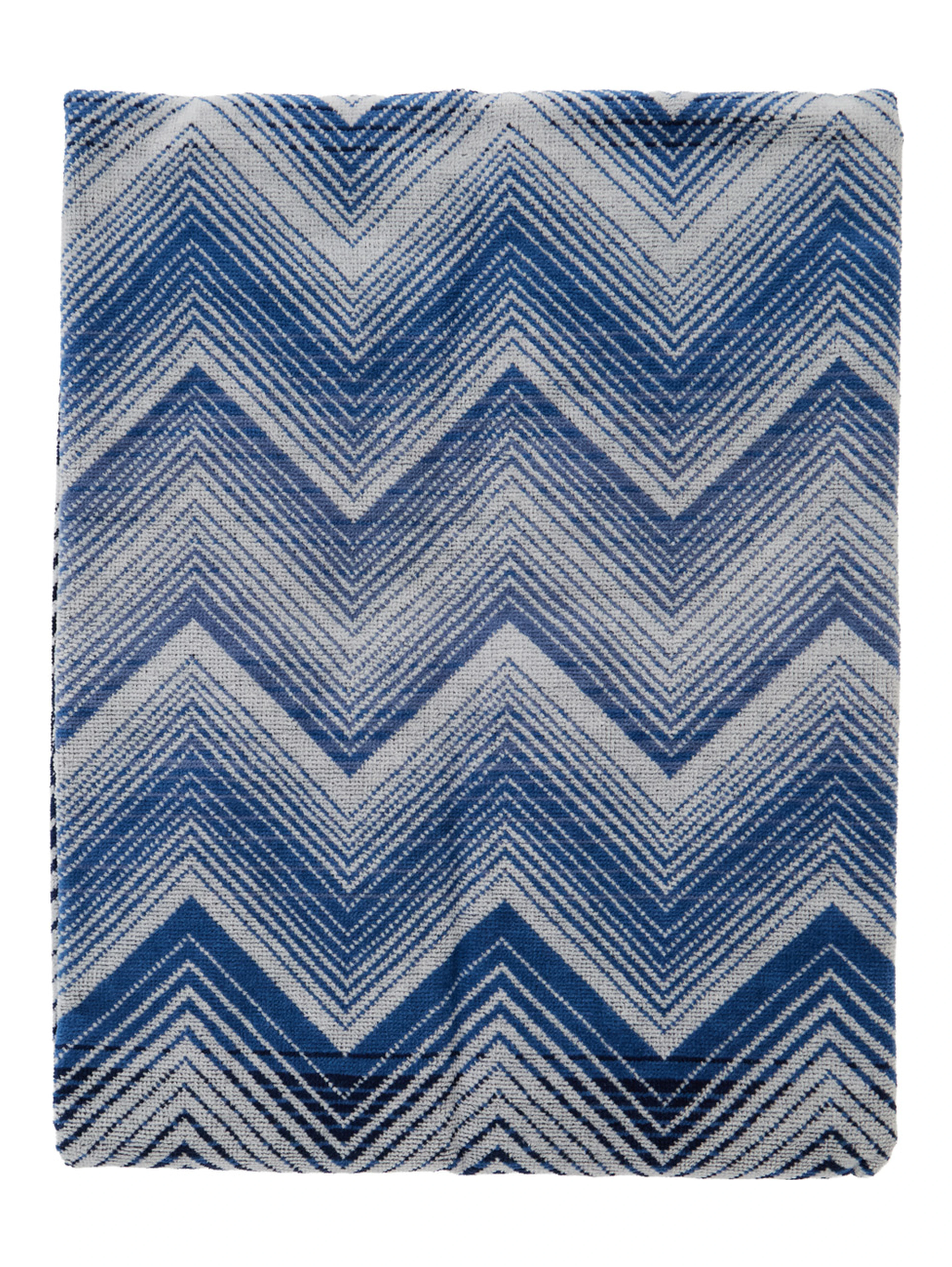 MAREA blue Towel with Zig Zag motif all-over in  cotton home